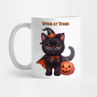 Trick or Treat Black Kitten Mug